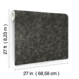 Modern Wood Black Geometric Wallpaper with Metallic Raised Ink - York OI0716