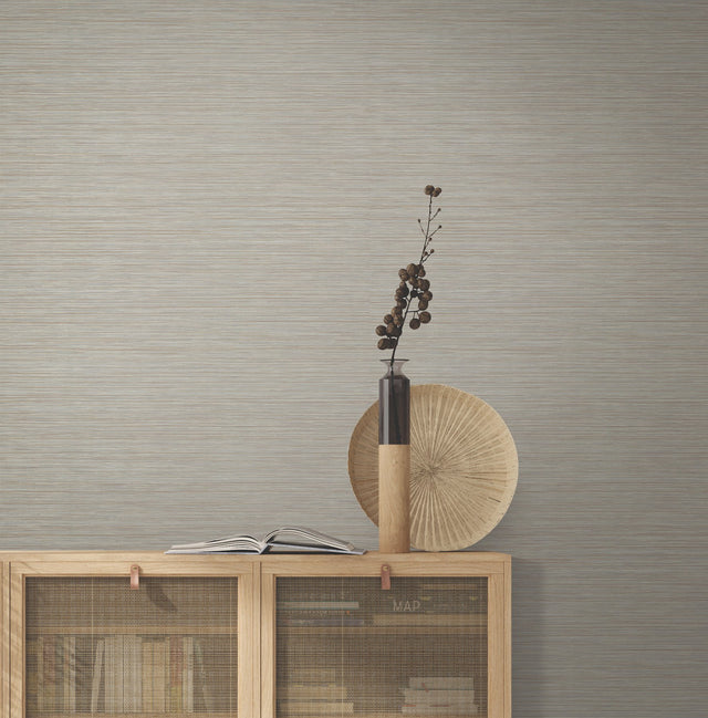 Vista Putty Wallpaper with Textured Horizontal Stria - York OI0731