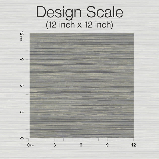 Vista Charcoal Textured Wallpaper with Raised Ink Horizontal Stria - York OI0735
