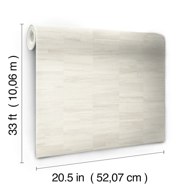 Reserve Off White Faux Aged Wood Grain Prepasted Wallpaper - York OM3602