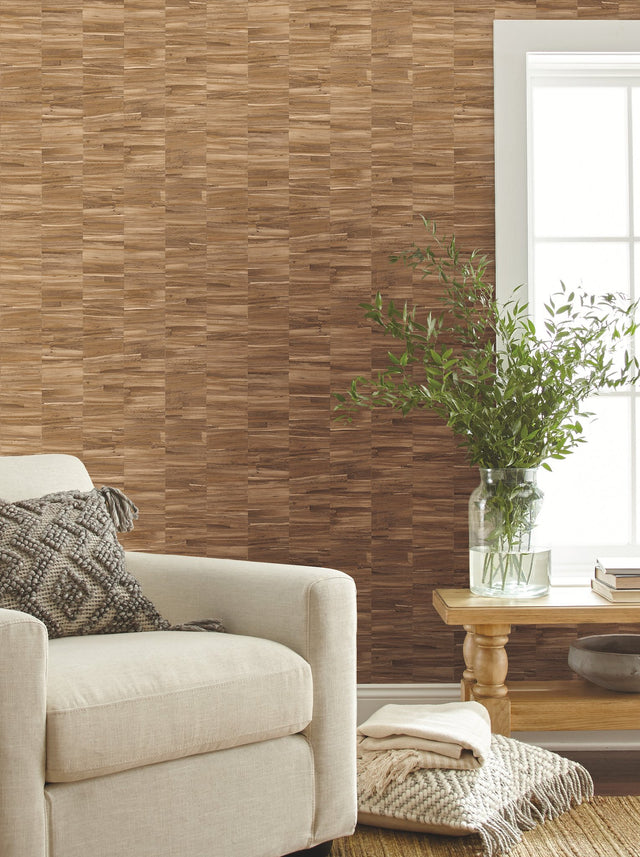 Reserve Brown Woodgrain Prepasted Wallpaper - York OM3603
