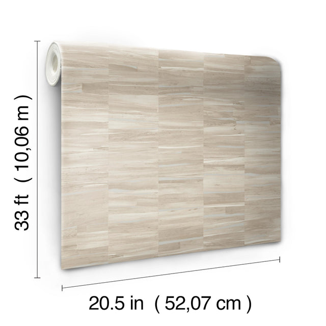 Reserve Beige Wallpaper with Faux Aged Wood Grain Pattern - York OM3604
