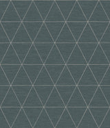 Ridge Dark Grey Geometric Wallpaper with Linear Triangle Motif - York OM3611