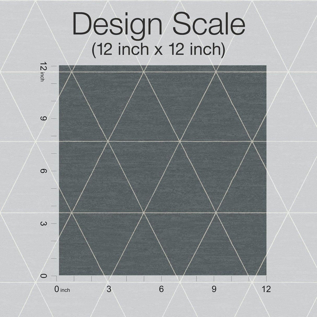 Ridge Dark Grey Geometric Wallpaper with Linear Triangle Motif - York OM3611