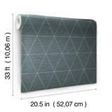 Ridge Dark Grey Geometric Wallpaper with Linear Triangle Motif - York OM3611