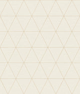 Ridge Whitewash Geometric Wallpaper with Modern Metallic Triangle Grid - York OM3612