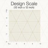 Ridge Whitewash Geometric Wallpaper with Modern Metallic Triangle Grid - York OM3612