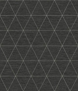 Ridge Midnight Black Geometric Triangles Prepasted Wallpaper - York OM3613