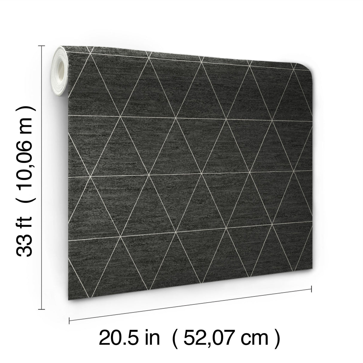 Ridge Midnight Black Geometric Triangles Prepasted Wallpaper - York OM3613