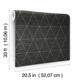 Ridge Midnight Black Geometric Triangles Prepasted Wallpaper - York OM3613