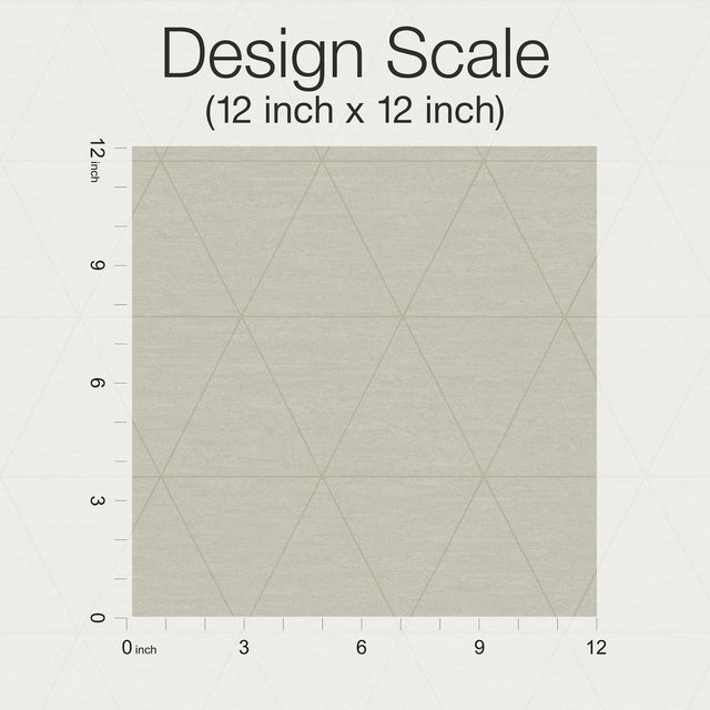 Ridge Taupe Geometric Wallpaper with Linear Triangle Motif - York OM3614