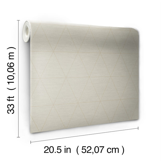Ridge Taupe Geometric Wallpaper with Linear Triangle Motif - York OM3614