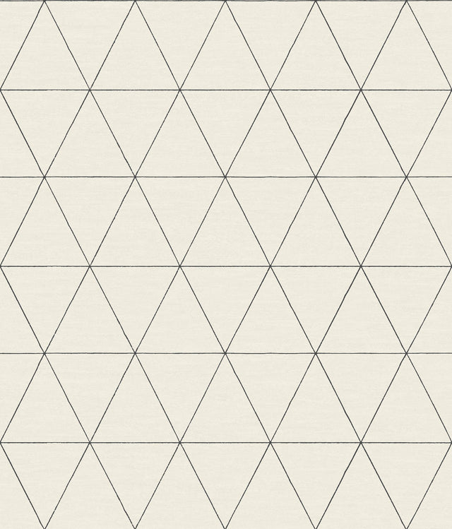 Ridge White & Black Wallpaper with Geometric Triangle Pattern, Modern Style - York OM3615