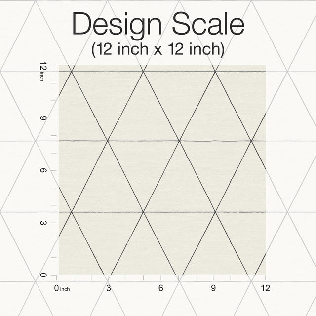 Ridge White & Black Wallpaper with Geometric Triangle Pattern, Modern Style - York OM3615