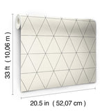 Ridge White & Black Wallpaper with Geometric Triangle Pattern, Modern Style - York OM3615