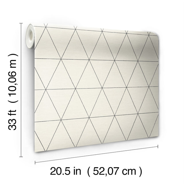 Ridge White & Black Wallpaper with Geometric Triangle Pattern, Modern Style - York OM3615