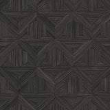 Parquet Black Wallpaper with Wood Inlay Honeycomb Motif - York OM3621