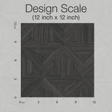 Parquet Black Wallpaper with Wood Inlay Honeycomb Motif - York OM3621