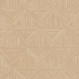 Parquet Tan Wallpaper with Geometric Wood Parquet Pattern- Magnolia Home Sure Strip - York OM3622