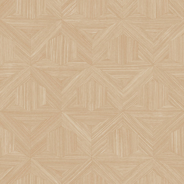 Parquet Tan Wallpaper with Geometric Wood Parquet Pattern  Magnolia Home Sure Strip - York OM3622