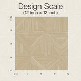 Parquet Tan Wallpaper with Geometric Wood Parquet Pattern- Magnolia Home Sure Strip - York OM3622