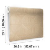 Parquet Tan Wallpaper with Geometric Wood Parquet Pattern- Magnolia Home Sure Strip - York OM3622