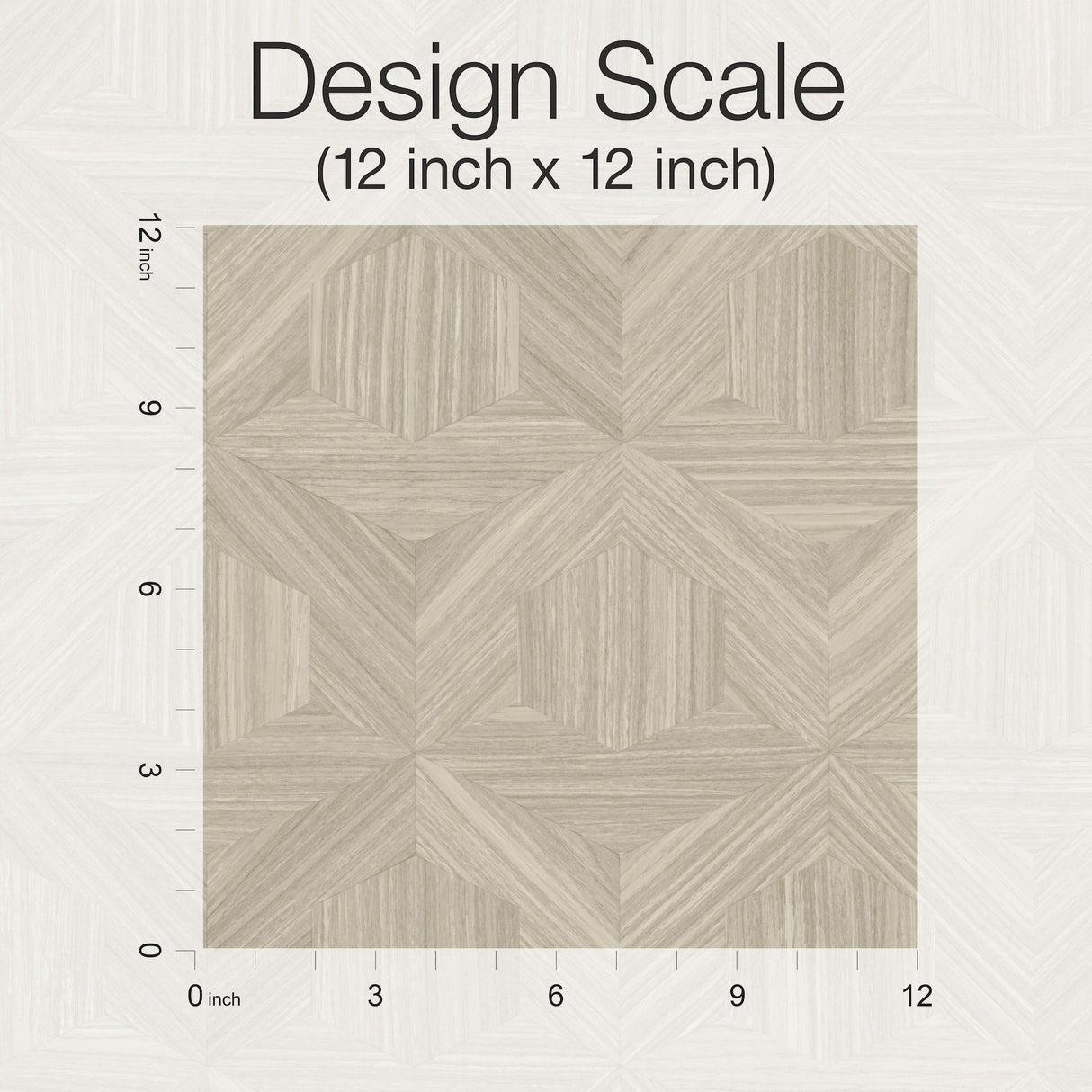 Parquet Beige Wallpaper with Geometric Wood Inlay Motif - York OM3623