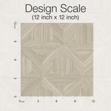 Parquet Beige Wallpaper with Geometric Wood Inlay Motif - York OM3623