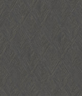 Belmont Black Wallpaper with Woven Diamond Geometric Motif - York OM3632