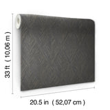 Belmont Black Wallpaper with Woven Diamond Geometric Motif - York OM3632