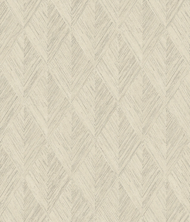 Belmont Beige Woven Diamond Wood Wallpaper  Magnolia Home OM3633