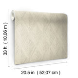Belmont Beige Woven Diamond Wood Wallpaper- Magnolia Home OM3633