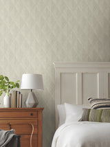 Belmont Taupe Wallpaper with Woven Diamond Wood Motif - York OM3634