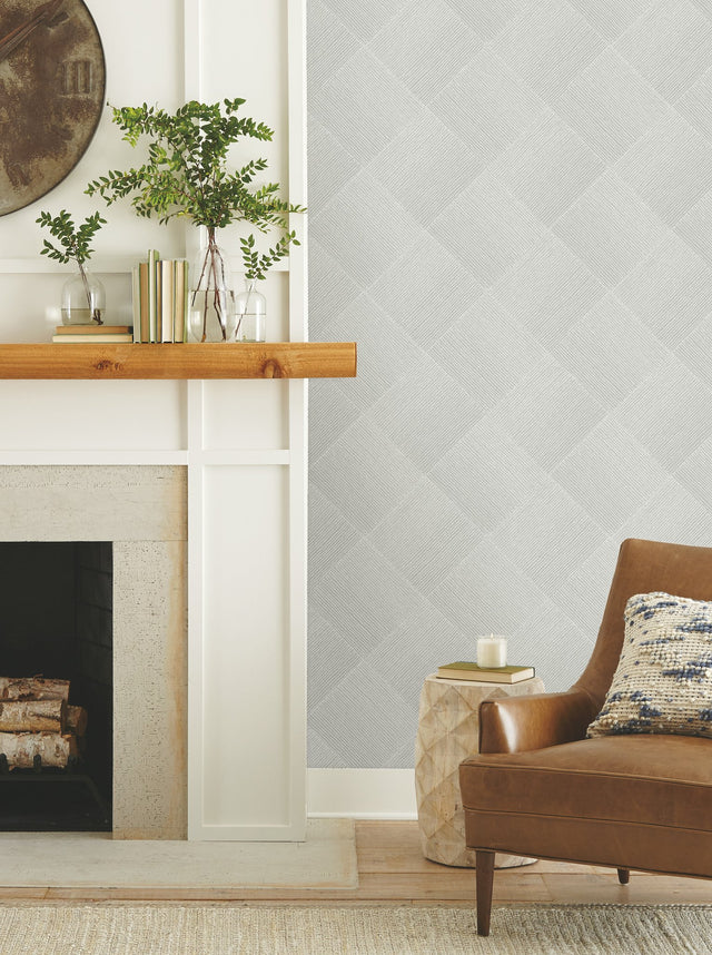 Channel Black Geometric Wallpaper with Diamond Furrow Pattern - York OM3641
