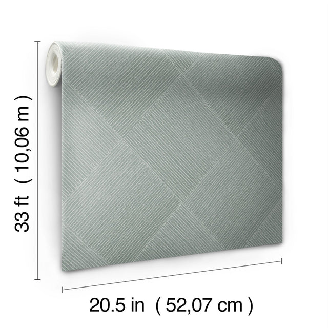 Channel Green Geometric Diamond Wallpaper - York OM3642