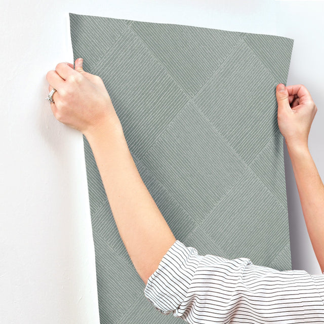 Channel Green Geometric Diamond Wallpaper - York OM3642