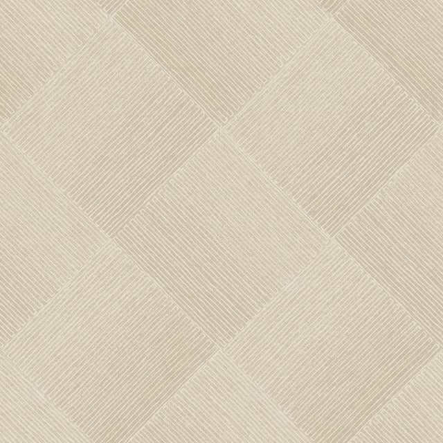 Channel Tan Geometric Wallpaper with Rugged Diamond Motif - York OM3643