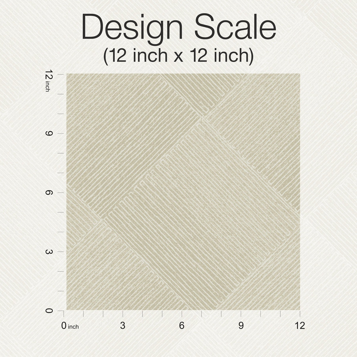 Channel Tan Geometric Wallpaper with Rugged Diamond Motif - York OM3643