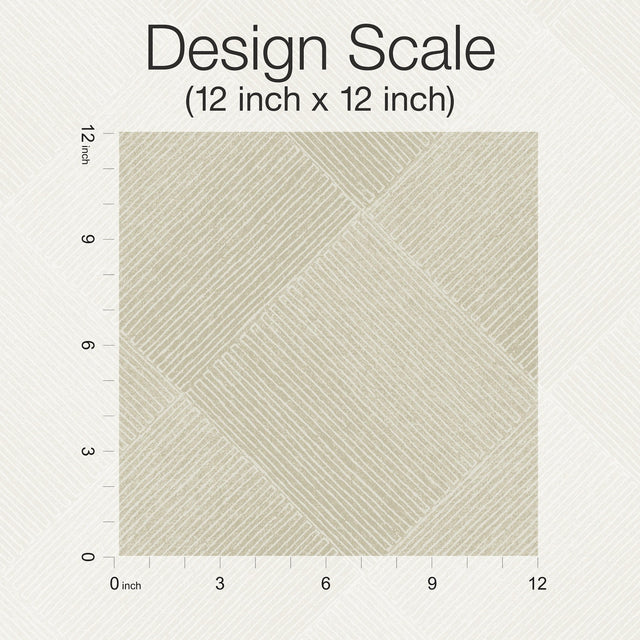 Channel Tan Geometric Wallpaper with Rugged Diamond Motif - York OM3643