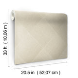 Channel Tan Geometric Wallpaper with Rugged Diamond Motif - York OM3643