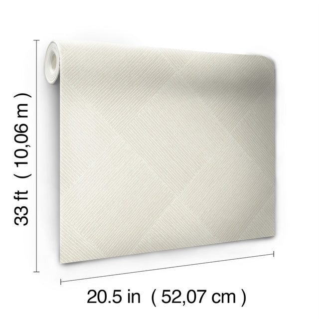 Channel Beige Geometric Wallpaper with Diamond Line Motif - York OM3644