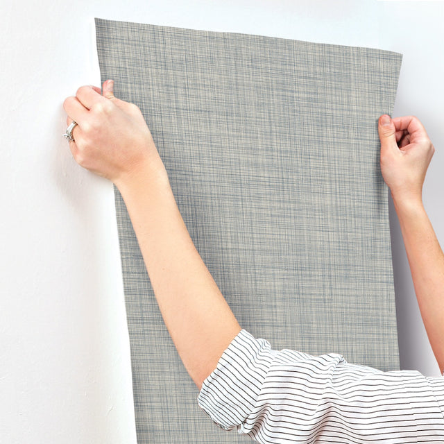 Traverse Grey Weaves Prepasted Wallpaper - Magnolia Home OM3652