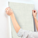 Traverse White Wallpaper with Woven Weaves Pattern - York OM3655