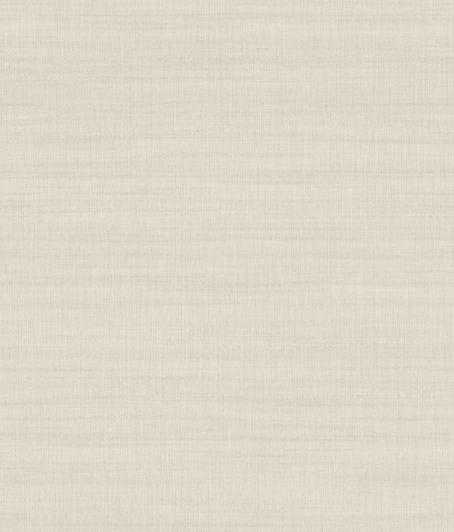 Washed Linen Cotton Beige Prepasted Wallpaper, Sure Strip Solids - York OM3661