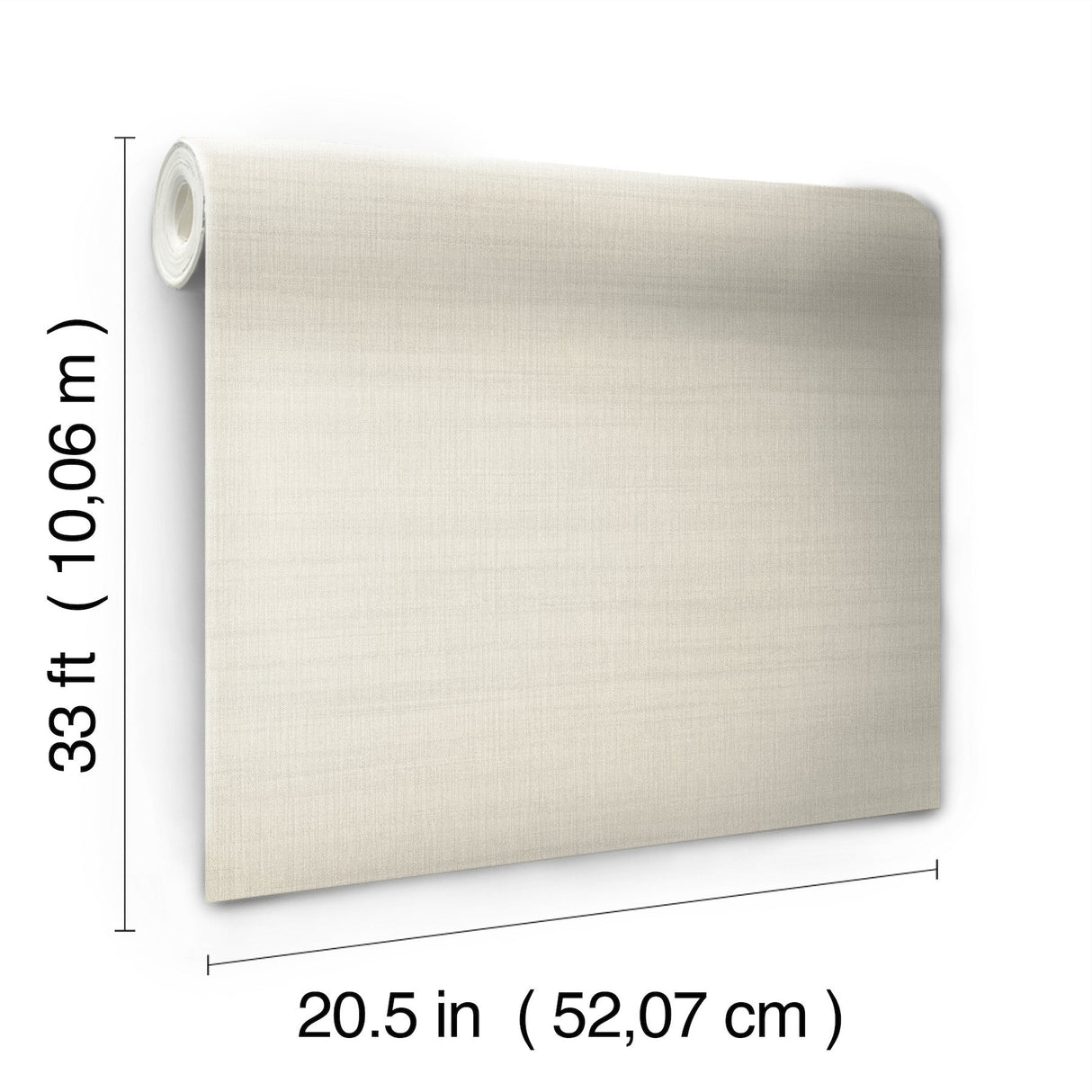 Washed Linen Cotton Beige Prepasted Wallpaper, Sure Strip Solids - York OM3661