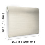 Washed Linen Cotton Beige Prepasted Wallpaper, Sure Strip Solids - York OM3661