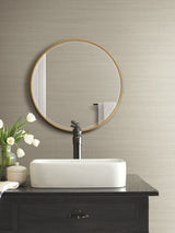 Washed Linen Cotton Beige Prepasted Wallpaper, Sure Strip Solids - York OM3661