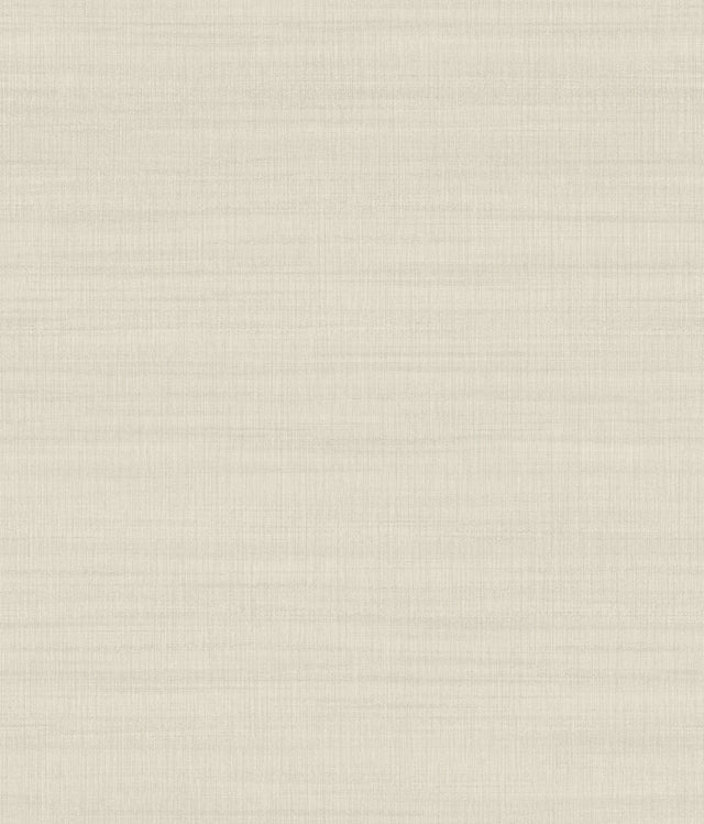 Washed Linen Cotton Beige Prepasted Wallpaper, Sure Strip Solids - York OM3661SAM