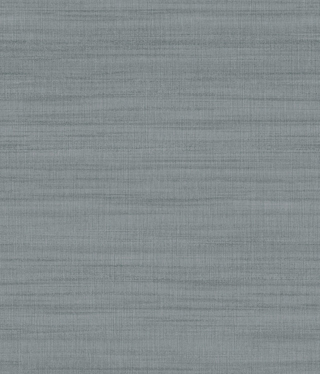 Washed Denim Linen Wallpaper in Denim Solid, Transitional Style - York OM3662