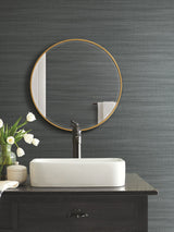 Washed Denim Linen Wallpaper in Denim Solid, Transitional Style - York OM3662